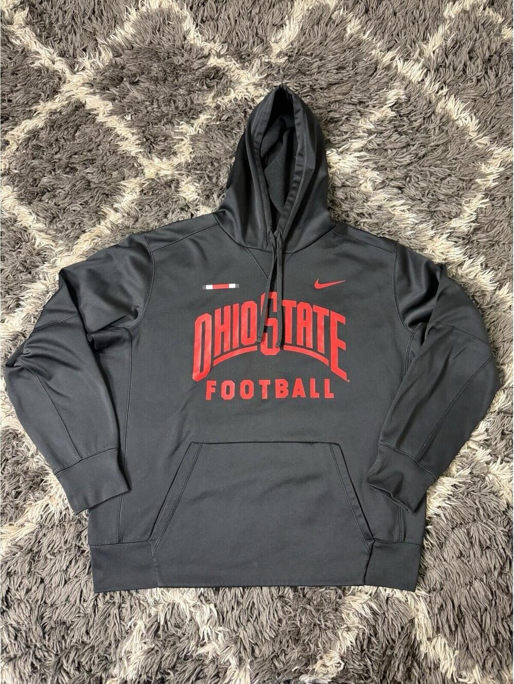 Ohio State Football Nike Hoodie Sweatshirt Large XL Black Red Pullover Buckeyes